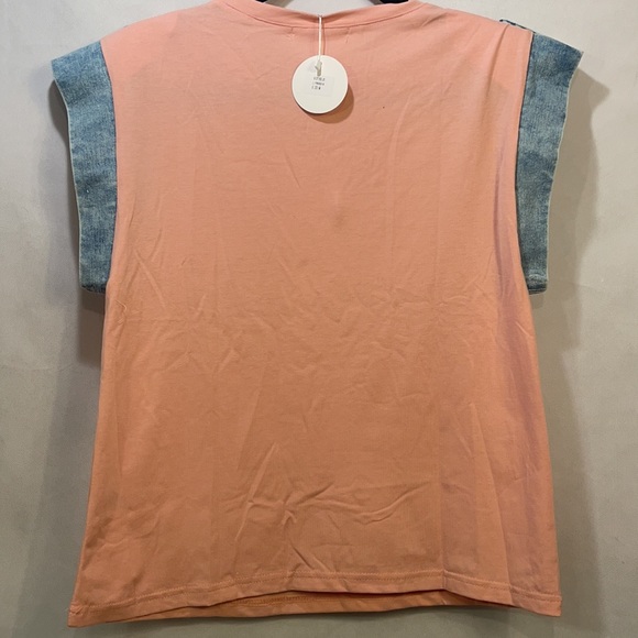 Bedazzled Salmon Pearl Jean Pocket Blouse - Picture 6 of 8